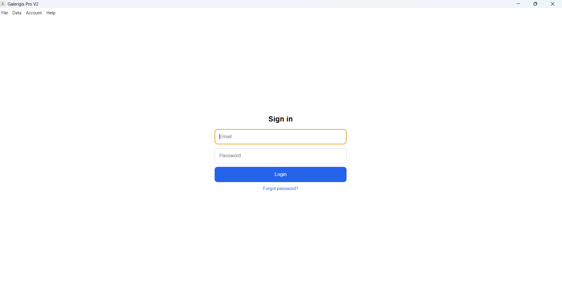 Screenshot Halaman Login Galerigis Pro