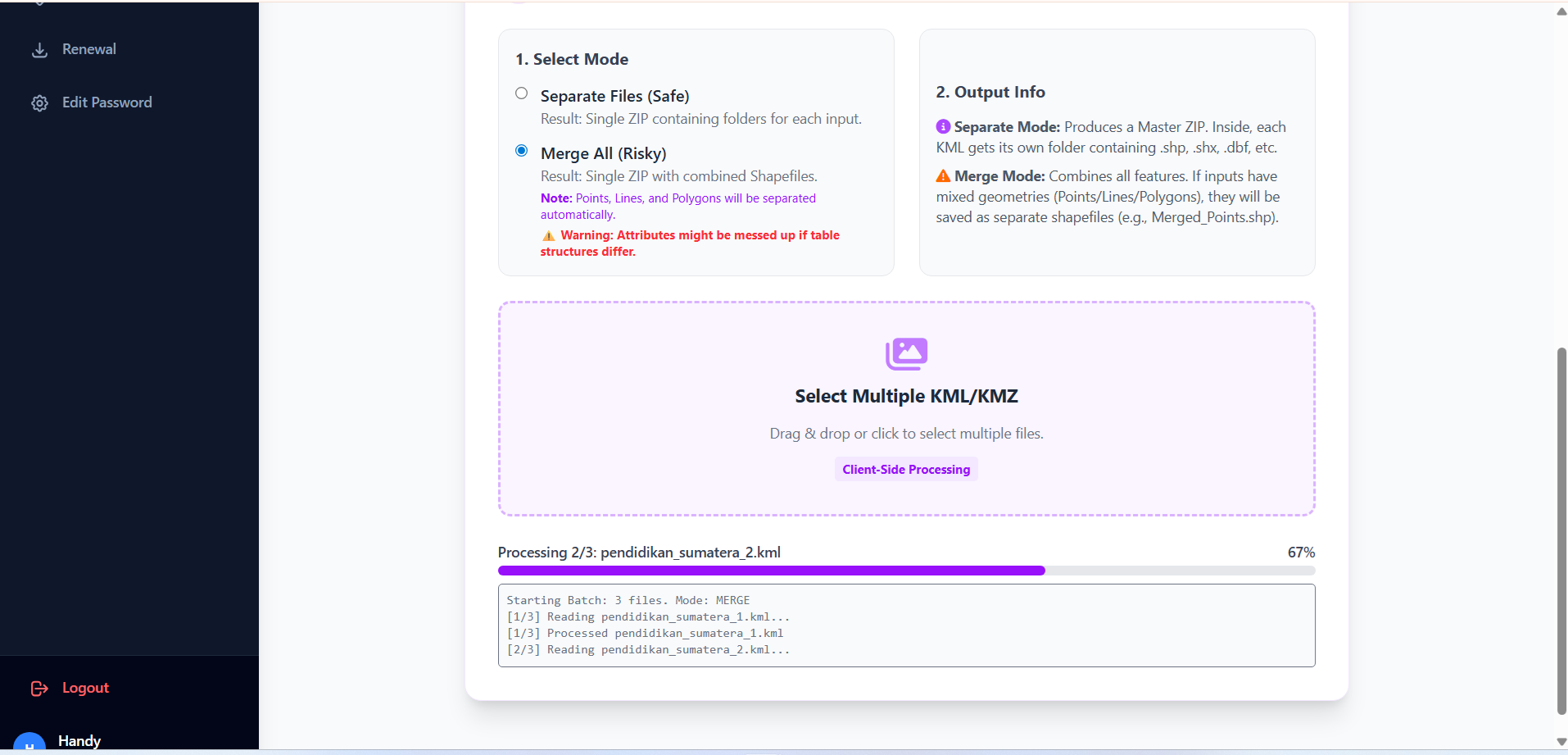 Converter KML to SHP, Excel (Batch and Unlimited) - Galerigis Toolbox
