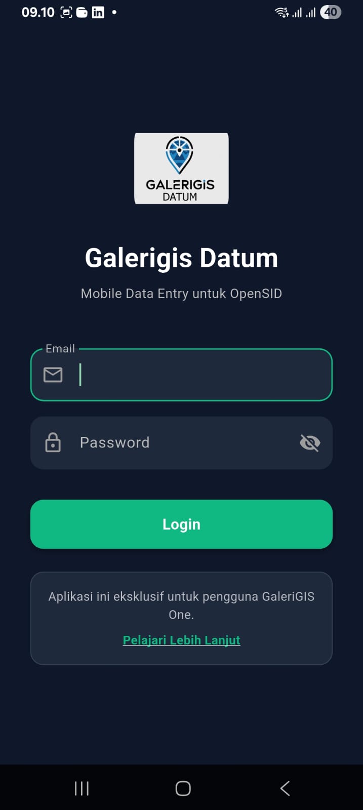 Login GaleriGIS Datum