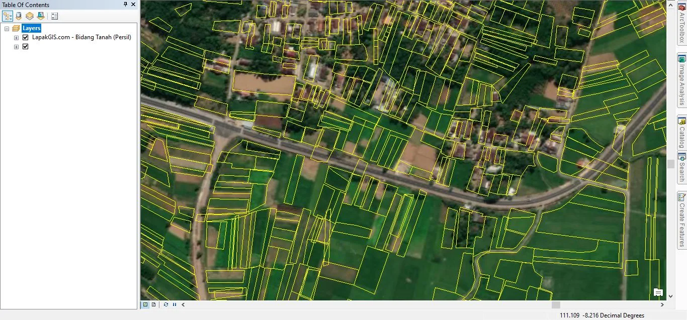 Overlay peta bidang tanah di Google Earth Pro untuk verifikasi batas